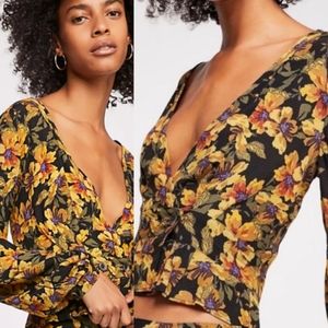 Free People Love Letter Floral Top Size 0